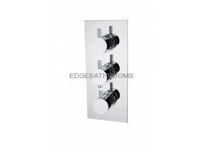 Triple concealed shower valve with two outlets