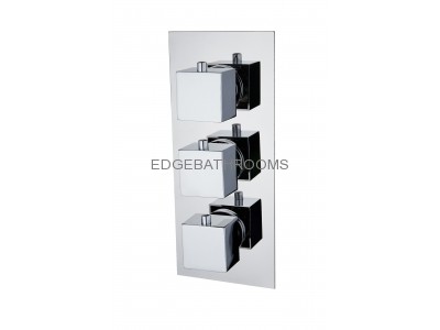 Triple concealed shower valve two outlets
