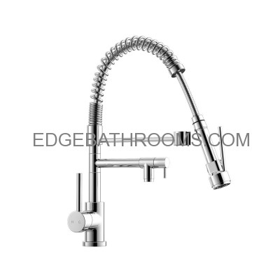 Kitchen Mixer with dual spout pull out spring tap