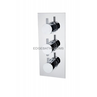 Triple concealed shower valve with two outlets